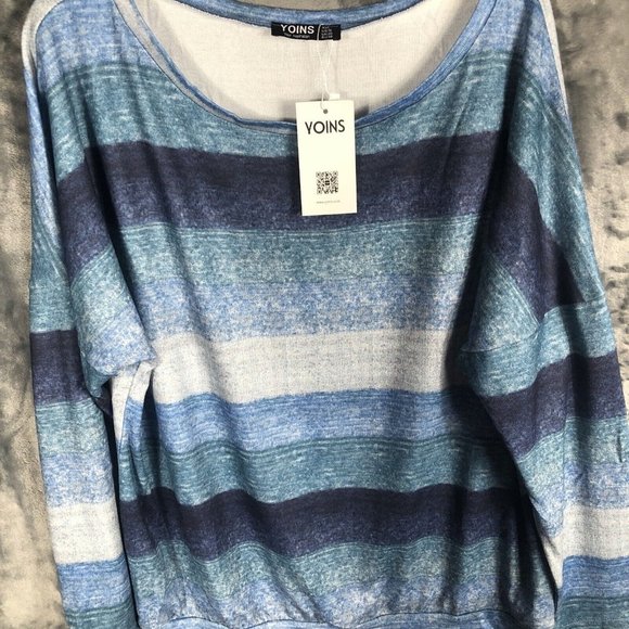 Yoins Woman's Pullover Your Inspiration Shirt Blue Blouse Size Adult XX Large - Picture 6 of 10